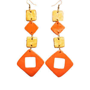 Orange Gold Earrings 01 by MDNK