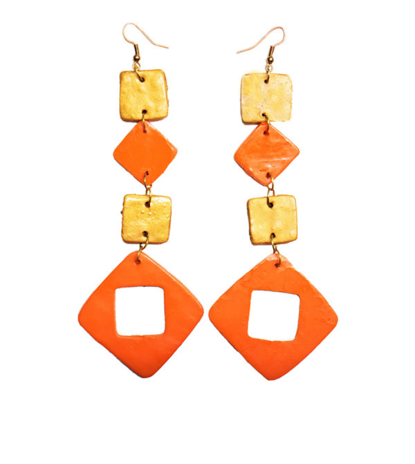 Orange Gold Earrings 01 by MDNK